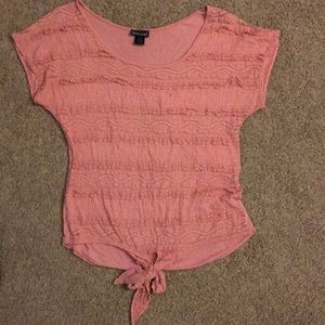Pink ruffle shirt